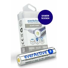 Battery everActive 18650 3.7V Li-ion 2600mAh micro USB with protection BOX