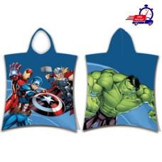 Pončo bērniem 50x115 Avengers 2626 tumši zils dvielis ar kapuci