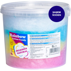 Gatava Krāsaina varavīksnes cukurvates konfekte Rainbow Cotton Candy 5L