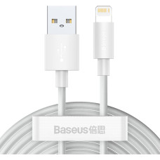 Baseus 2x USB kabelis Iphone Zibens ātra uzlāde Barošanas piegāde 1,5 m balts