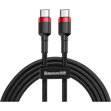 Baseus Izturīgs elastīgs kabelis USB-C PD PD 2.0 vads 60W 20V 3A QC3.0 2M melns un sarkans