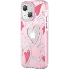 Kingxbar iPhone 14 Plus Heart Star sērijas PINK HEART maciņš ar zvaigznītēm