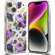 Ringke Bruņu apvalks ar gēla rāmi iPhone 14 Plus Fusion Design Purple Rose caurspīdīgs