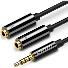 Ugreen 3,5 mm mini ligzdas adaptera sadalītājs - 2 x 3,5 mm mini ligzdas mikrofons un austiņas melnas