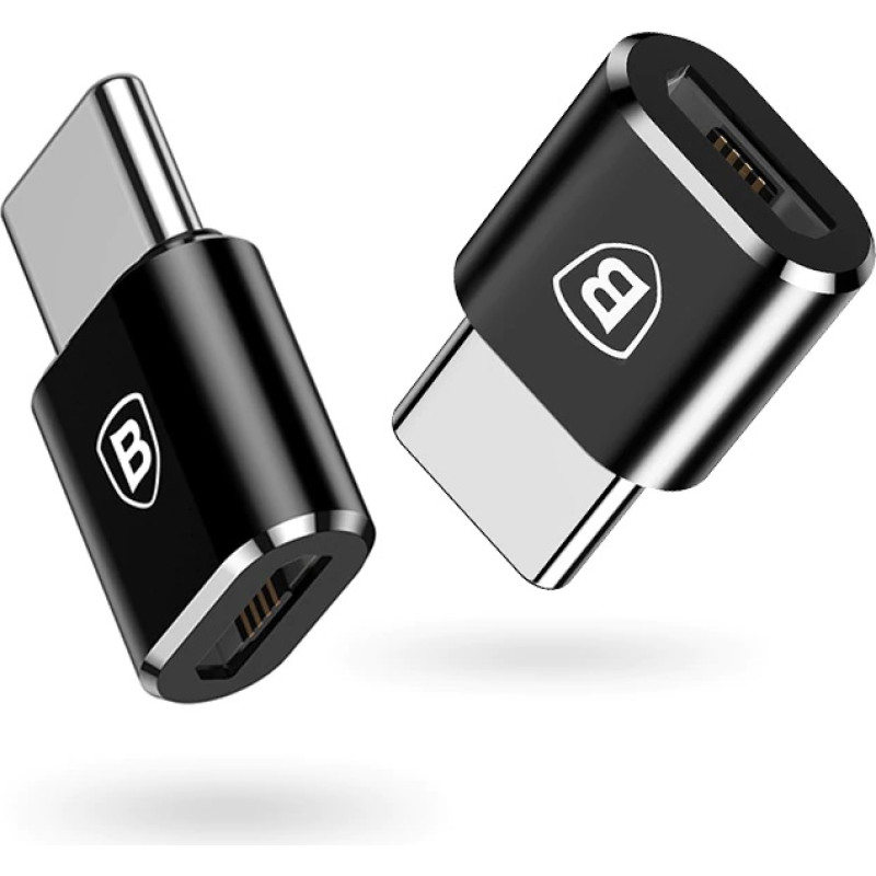 Baseus Mini Universāls Adapteris Micro USB uz Type-C USB Savienojums Melns