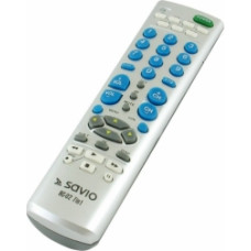 Savio RC-02 Universāla Pults TV | DVD | SAT | DVB | AMP | VCR | 8 in 1 | Sudraba