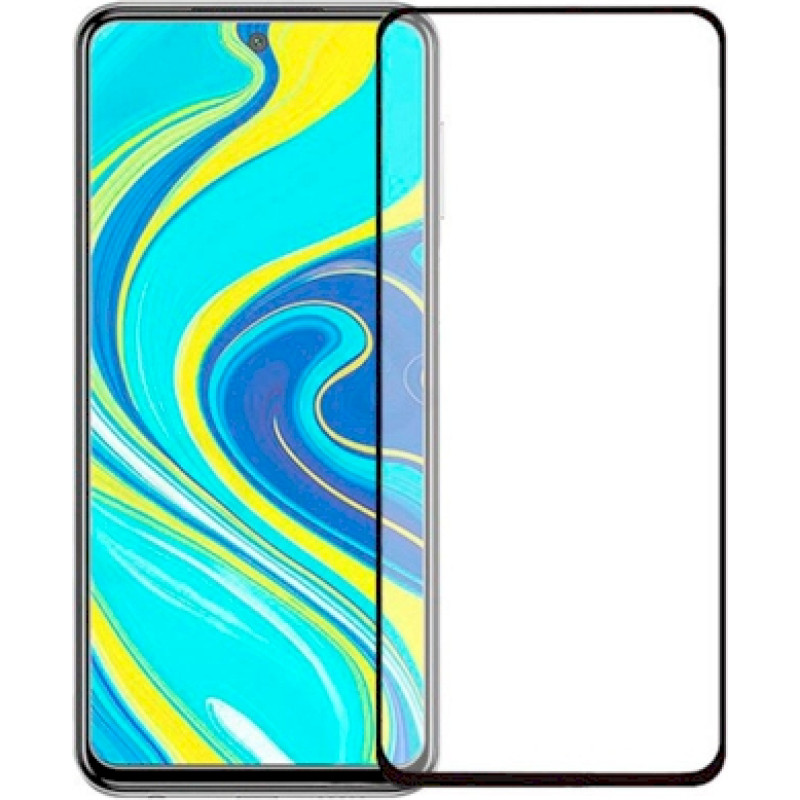 Fusion Full Glue 5D Tempered Glass Aizsargstikls Pilnam Ekrānam Xiaomi Redmi Note 9 Pro Max Melns