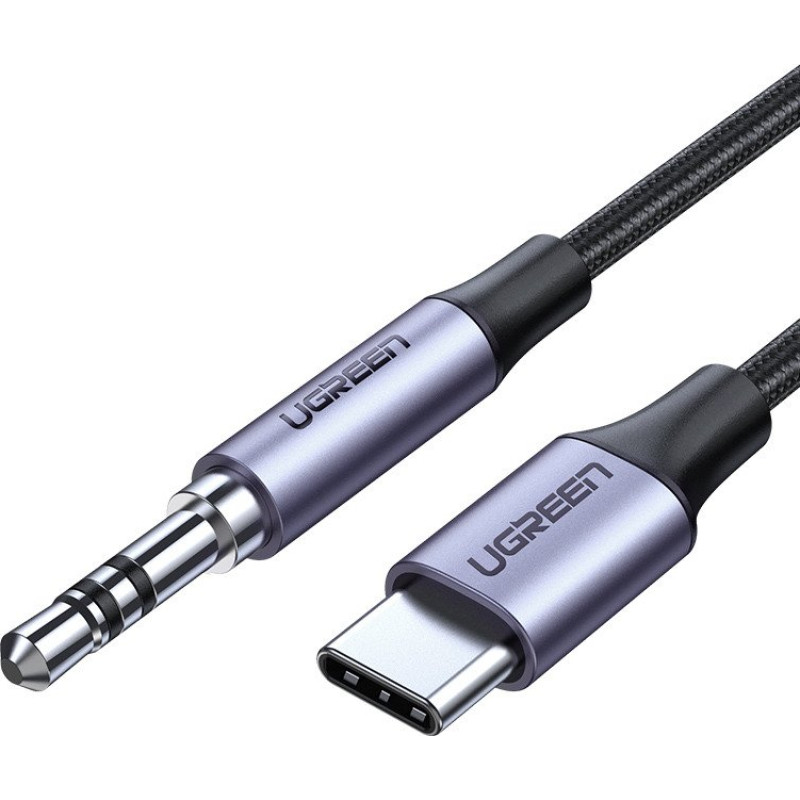 UGREEN mini jack 3,5 mm AUX uz USB-C kabelis 1 m (tumši pelēks)