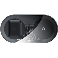 Baseus Simple Pro 2in1 Wireless Charger Qi Charger for Smartphones and AirPods 15W transparent (WXJK-CA02)