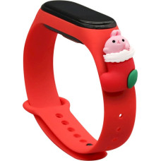 Fusion Xmas Santa siksniņa pulkstenim Xiaomi Mi Band 3 | 4 sarkans