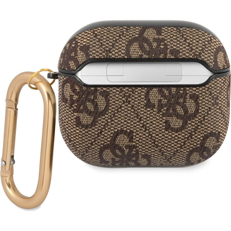 GUA34GSMW Guess 4G Script PC|PU silicone case for Apple Airpods 3 brūns