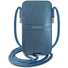 Guess PU Saffiano Metal Logo Pouch S|M Blue