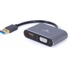 Gembird USB to HDMI + VGA Display Adapter Space Grey