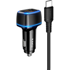 KAKU Car Charger KSC-528 Shengyu - 2xUSB - 2,8A with USB to Type C black