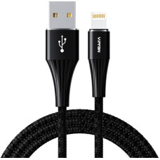 USB to Lightning cable Vipfan A01, 3A, 1.2m, braided (black).