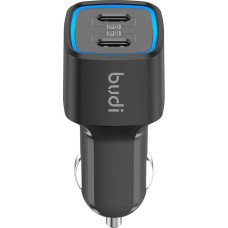 Budi Car charger Budi 065R, 2x USB-C, PD 60W (black)