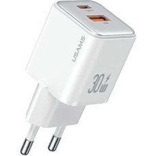 USAMS Ład. siec. 1xUSB+1xUSB-C PD30W 3A (only head) PD3.0 Fast Charging biały|white X-ron Series CC189TC02 (US-CC189)