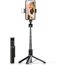 Selfie Stick - with detachable bluetooth remote control, tripod and LED light - P90D BLACK