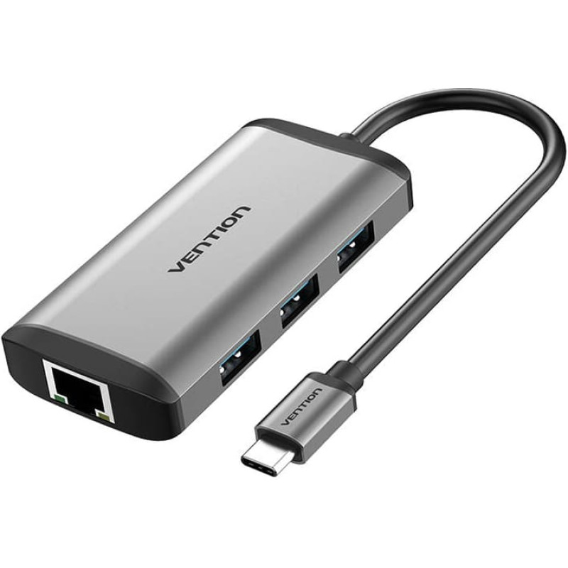 Vention USB-C Docking Station to HDMI, 3x USB3.0, RJ45, PD 0.15m Vention CNCHB, gray