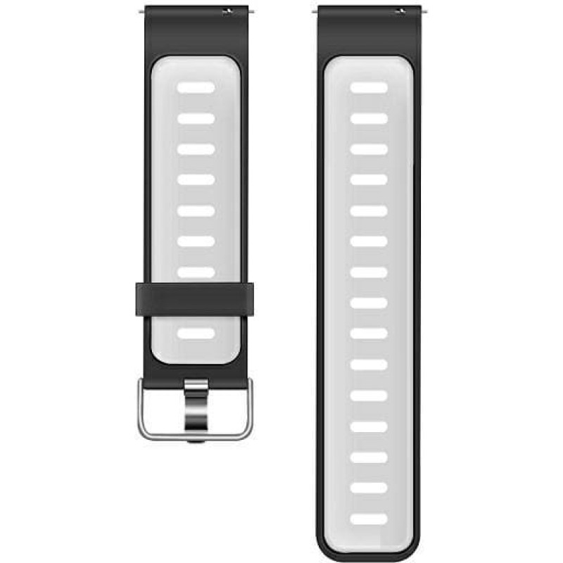 Beline pasek Watch 22mm Double Color Silicone czarno-biały black|white box