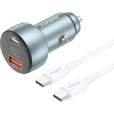 Foneng Car charger C18 - USB + Type C - PD 30W 3A with Type C to Type C cable grey