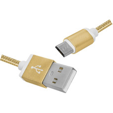 LTC PS USB -microUSB kabelis 1m, pīts, zelta krāsā