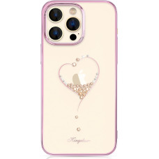 Kingxbar Wish Series case for iPhone 14 Pro decorated with pink crystals