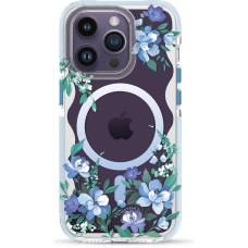 Kingxbar Flora Series magnetic case for iPhone 14 Pro Max MagSafe decorated with orchid flowers print