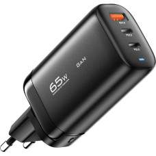 Essager Charger 2xUSB-C 1xUSB-A 65W Essager GaN (black)