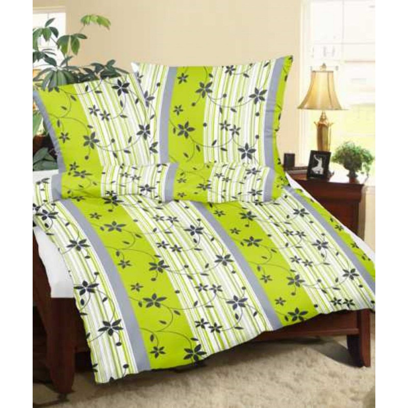 Mizas spilvendrāna 50x60 RS010/1 Zaļi ziedi ar svītrām