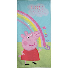 Pludmales dvielis 70x140 Peppa Pig 2573 kokvilnas bērnu zaļi zils krāsains