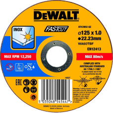 Dewalt-Akcesoria Inox 125 mm nerūsējošā tērauda griešanas disks ar 1,0 mm biezu plānu, ātri grieztu DeWALT [DT43902-QZ]