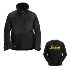 Snickers vīriešu ziemas jaka, melna, XL izmērs, 1148-0404 AllroundWork [11480404007] + bezmaksas sporta krekls ar logotipu