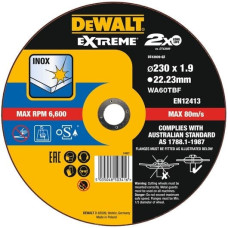Dewalt-Akcesoria nerūsējošā tērauda griešanas disks Inox 230mm ar biezumu 1,9mm Thin Cut DeWALT [DT43939-QZ]