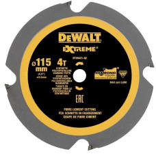 Dewalt-Akcesoria zāģa asmens cementa plāksnēm, 115x9,5x1 mm, 4 zobi, Extreme, DeWalt [DT20421-QZ]