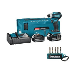 Makita-Maszyny 18V Makita akumulatora triecienskrūvgriezis [DTD172RTJ] 2x5,0Ah, Li-Ion, LXT + triecienuzgaļu komplekts
