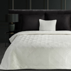 Dekoratīvais gultas pārklājs 220x240 Blanca 2A balts ģeometrisks velūrs Limited Collection