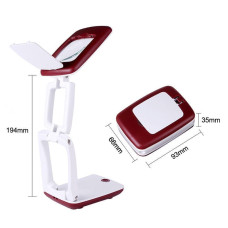 Foldable Desk LED Clamp Mount Magnifier Lamp Light Magnifying Glass Lens Loupe Red