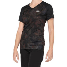 100% Koszulka damska 100% AIRMATIC Women's Jersey krótki rękaw black floral roz. M (NEW 2021)