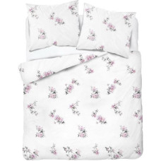 Satīna gultasveļa 160x200 balti rozā ziedi 4403 B Home Satin 122