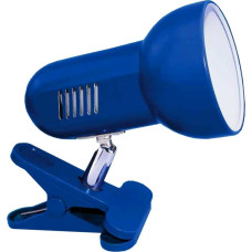 Activejet Clip-on desk lamp, blue, metal, E27 thread