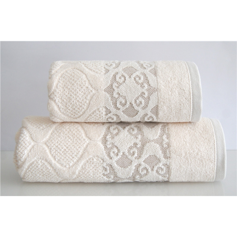 Lugana dvielis 50x90 krēms reljefs 500g/m2