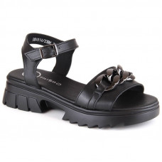 Filippo Leather sandals with a chain DS4614 black