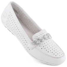 Rieker Comfortable openwork shoes W RKR661 white