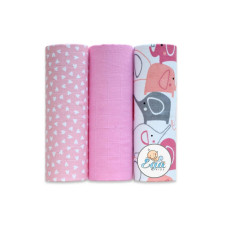 Ega Kids Autiņš - KOMPLEKTS - 24212 - MUSLIN - EGA - PINK - izmērs 60x80 cm