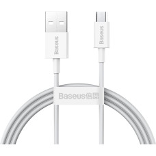 Baseus Izcils kabelis USB microUSB kabelis ātrai uzlādei 2A 1m balts