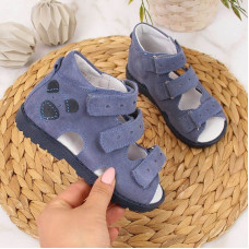 Kornecki Orthopedic leather sandals Jr KORORT16 blue