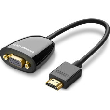 Ugreen Adaptera kabelis no HDMI vīrieša uz VGA sieviešu FHD melnu