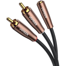 Ugreen Adaptera kabeļa audio kabelis 3,5 mm mini ligzda - 2x RCA vīrišķais 5 m brūns