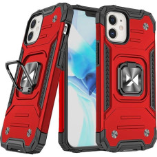 Wozinsky Bruņu maciņš iPhone 14 Plus, magnētisks turētājs Ring Armor, sarkans